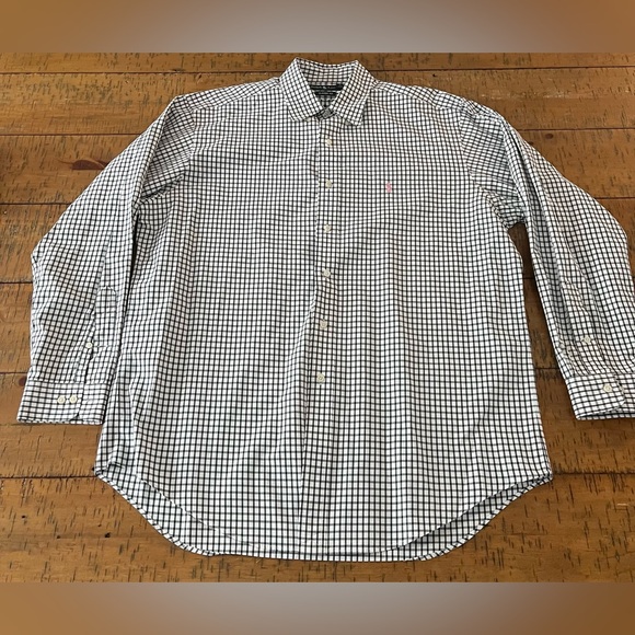 Ralph Lauren Other - Ralph Lauren Shirt Mens Black White Gingham‎ Check Button Up Pink Pony Dress